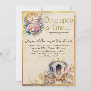 Vintage Once Upon a Time Watercolor Fairytale Invitation