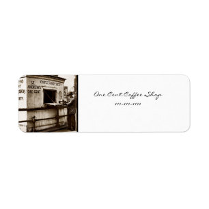 Vintage One Cent Coffee Sign Label