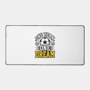 Vintage One Team One Dream Soccer Shirt Design_1 Desk Mat