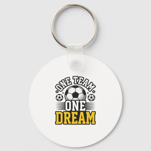 Vintage One Team One Dream Soccer Shirt Design_1 Keychain