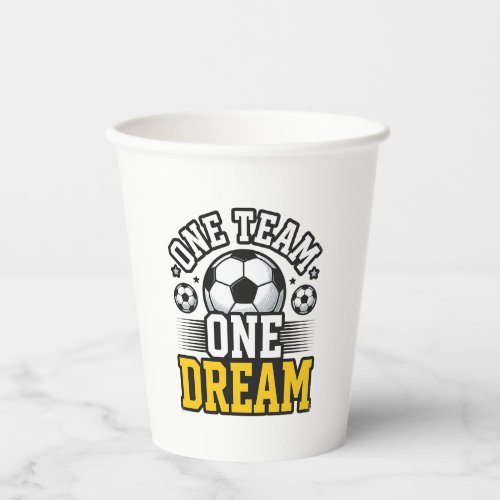 Vintage One Team One Dream Soccer Shirt Design_1 Paper Cups