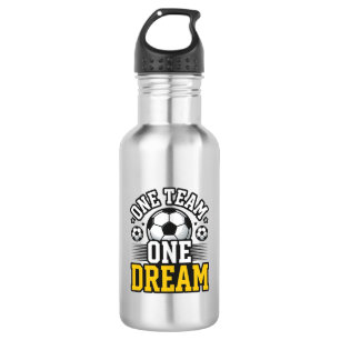 Vintage One Team One Dream Soccer Shirt Design_1 Stainless Steel Water Bottle