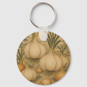 Vintage Onion Botanical Keychain