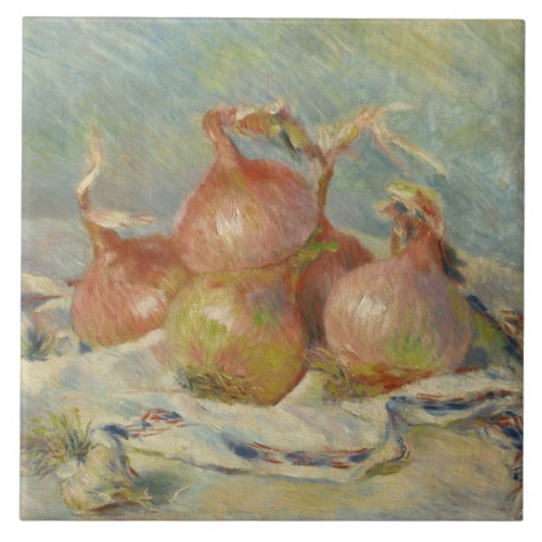 Vintage Onions by Pierre_Auguste Renoir Ceramic Tile