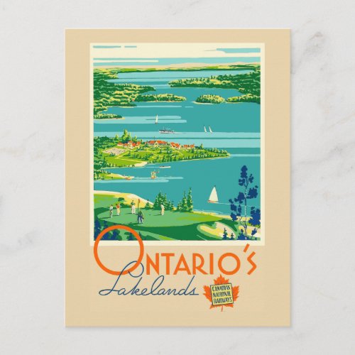 Vintage Ontarios Lakelands Canada Travel Postcard