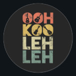 Vintage Ooh Koo Leh Leh Retro Guitar Hawaiian Uke Classic Round Sticker<br><div class="desc">Vintage Ooh Koo Leh Leh Retro Guitar Hawaiian Uke Acoustic Gift. Perfect gift for your dad,  mom,  papa,  men,  women,  friend and family members on Thanksgiving Day,  Christmas Day,  Mothers Day,  Fathers Day,  4th of July,  1776 Independent day,  Veterans Day,  Halloween Day,  Patrick's Day</div>