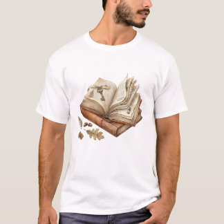Vintage Open Book with Magic Key Stories Essays an T-Shirt