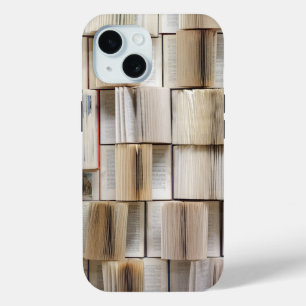 Vintage Open Books Book Pages iPhone 15 Case