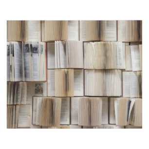 Vintage Open Books Book Pages Faux Canvas Print