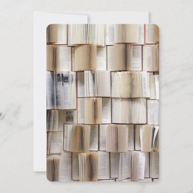 Vintage Open Books Book Pages Invitation (Front)