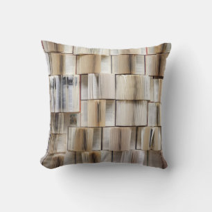 Vintage Open Books Book Pages Throw Pillow