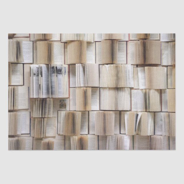 Vintage Open Books Book Pages Tissue Paper (Front)