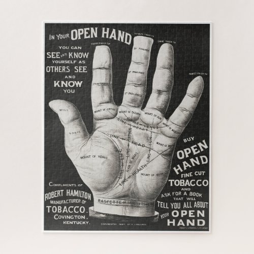 Vintage Open Hand Palmistry Print Advertisement Jigsaw Puzzle