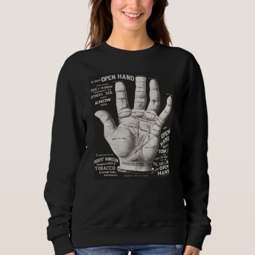 Vintage Open Hand Palmistry Print Advertisement Sweatshirt
