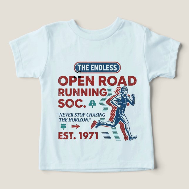Vintage Open Road Running Club Retro Runner Tee (Design Front)
