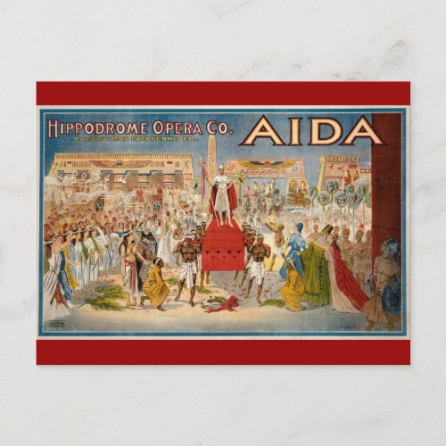 Vintage Opera Aida Artwork Postcard