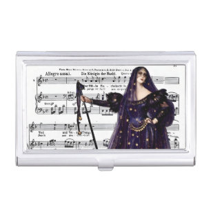 Vintage Opera Gothic Queen of the Night Art Business Card Case