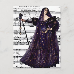 Vintage Opera Gothic Queen of the Night Art Postcard