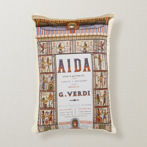 Vintage Opera Music Egyptian Aida by Verdi Accent Pillow