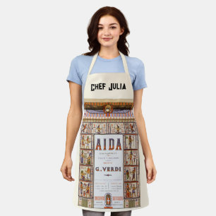 Vintage Opera Music, Egyptian Aida by Verdi Apron