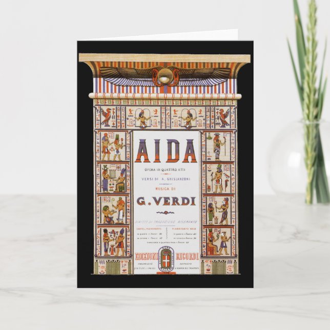Vintage Opera Music, Egyptian Aida by Verdi Card (Front)