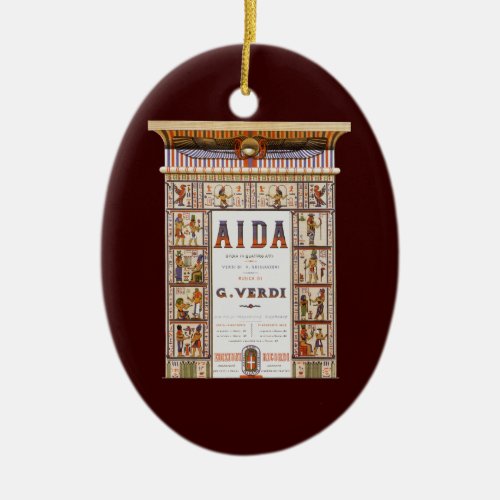 Vintage Opera Music Egyptian Aida by Verdi Ceramic Ornament