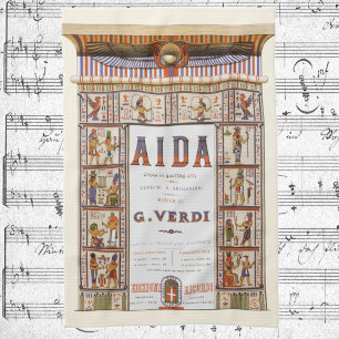 Vintage Opera Music, Egyptian Aida by Verdi Kitchen Towel
