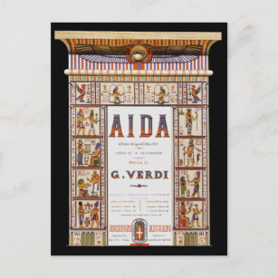 Vintage Opera Music, Egyptian Aida by Verdi Postcard