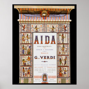 Vintage Opera Music, Egyptian Aida by Verdi Poster