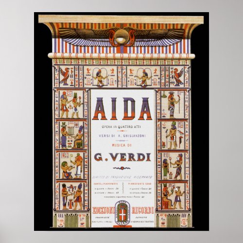 Vintage Opera Music Egyptian Aida by Verdi Poster