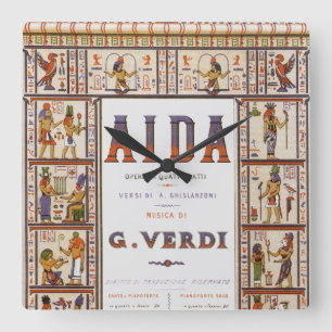 Vintage Opera Music, Egyptian Aida by Verdi Square Wall Clock