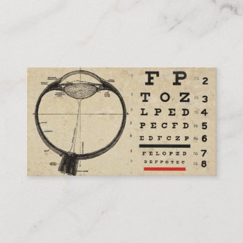 Vintage Ophthamologist Business Cards Eye Chart by NeatBusinessCards at Zazzle