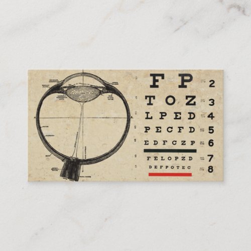 Vintage Ophthamologist Business Cards Eye Chart
