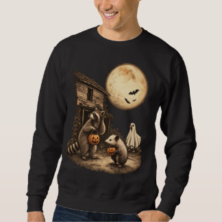 Vintage Opossum Raccoon Silly Goose Halloween Sweatshirt