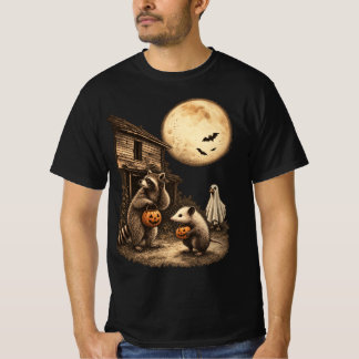 Vintage Opossum Raccoon Silly Goose Halloween T-Shirt