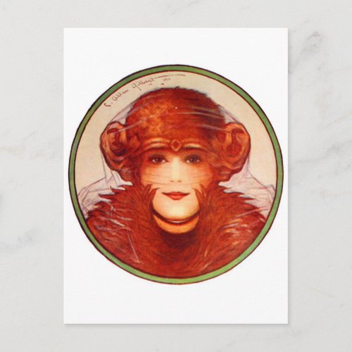 Vintage Optical Illusion Monkey or Woman Postcard