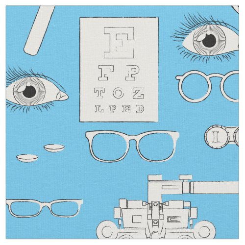 Vintage Optometrist Optician Optical Eye Doctor Fabric