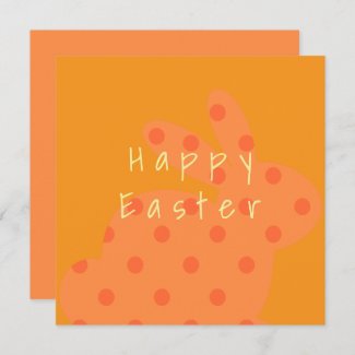 Vintage Orange Abstract Bunny Custom Text