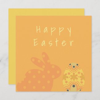 Vintage Orange Abstract Bunny Eggs Custom Text