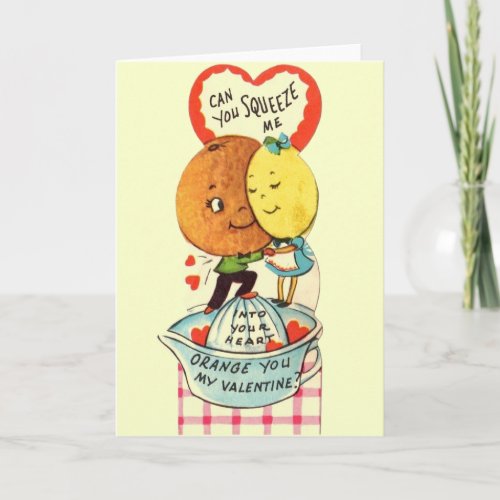 Vintage Orange and Lemon Valentines Day Card