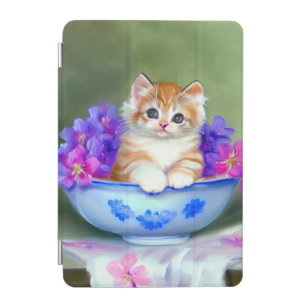 Vintage Orange and White Kitten Illustration iPad Mini Cover