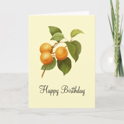 Vintage Orange Apricots Watercolor Birthday Card