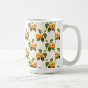 Vintage Orange Apricots Watercolor Pattern Coffee Mug