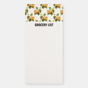 Vintage Orange Apricots Watercolor Pattern Magnetic Notepad