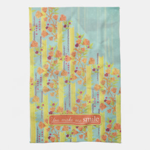 Vintage Orange Azure Tea Towel Kitchen Towel