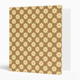 Vintage Orange Beige Yellow Southern France Flower 3 Ring Binder