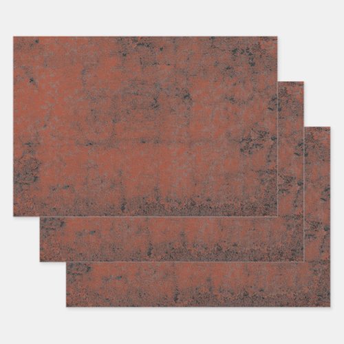 Vintage Orange Black Grunge Texture Decoupage Wrapping Paper Sheets