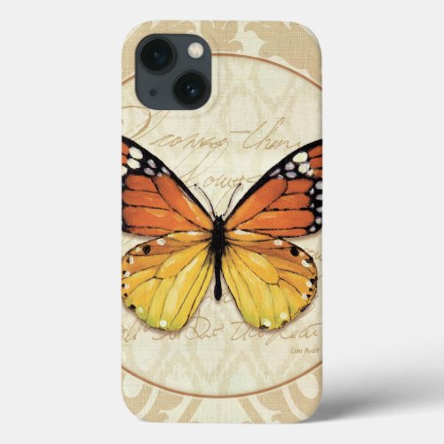 Vintage Orange Butterfly iPhone 13 Case