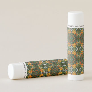 Vintage Orange Citrus Botanical Green Pattern Lip Balm