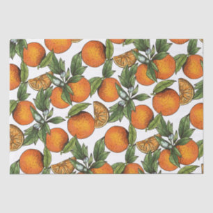 Vintage Orange Citrus Fruit Pattern Tissue Paper